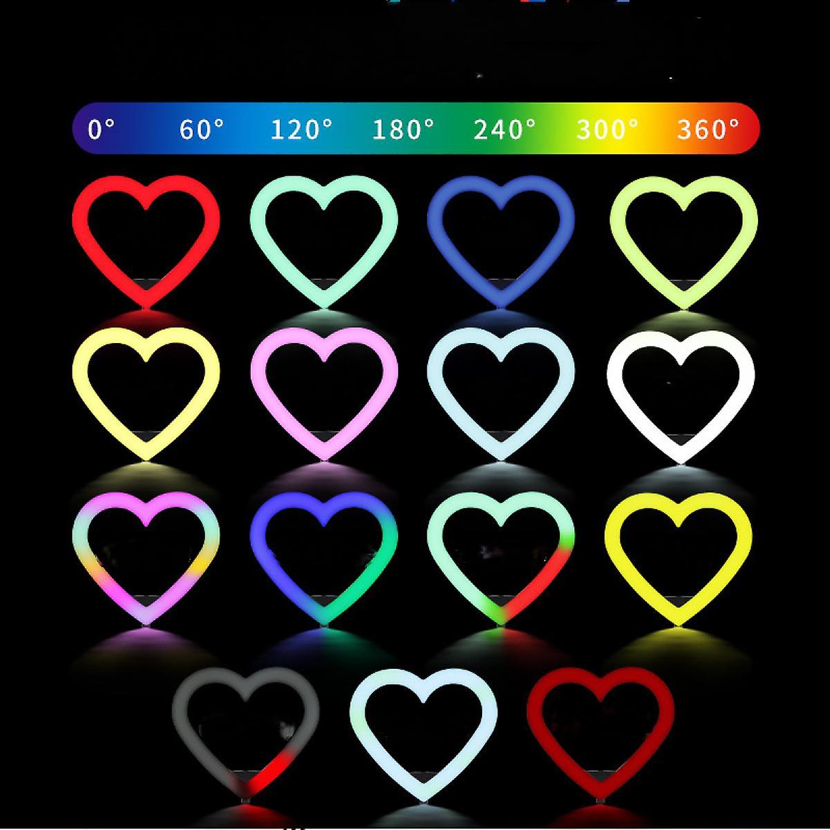 Rechargeable Rgb Heart Shaped Fill Light 6 Inch