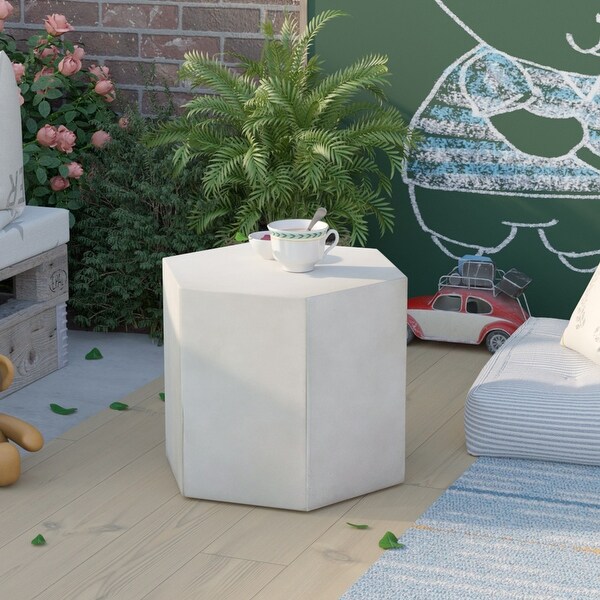 COSIEST MgO Outdoor Hexagonal End Table