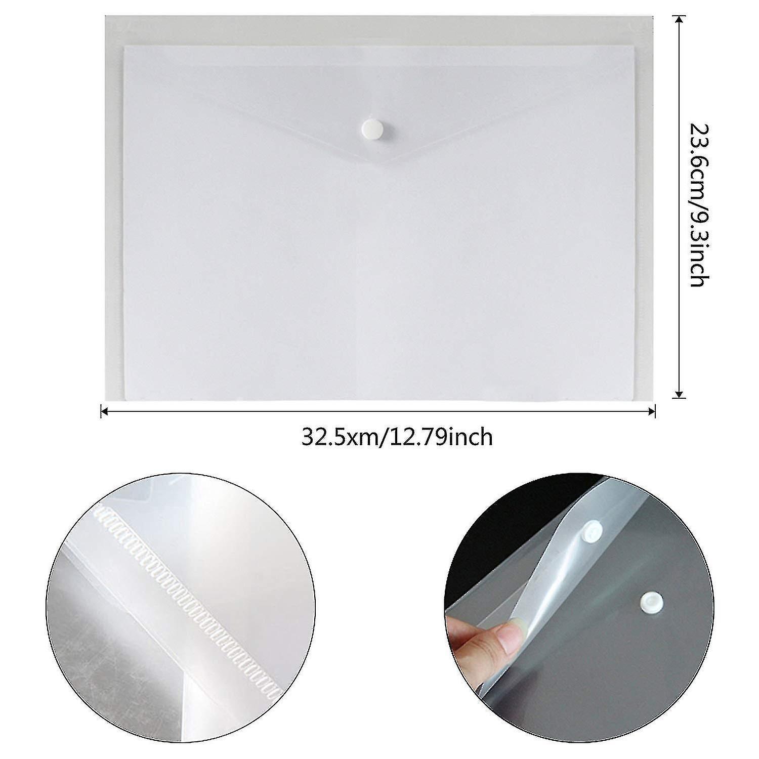 A4 Clear Plastic Wallets， 30pcs File Folders Plastic Popper File Wallet Document Folder For School O