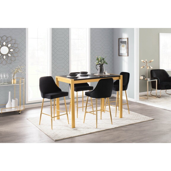 Fuji Contemporary Counter Table in Gold Metal and ...