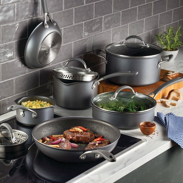 Circulon A1 Series With Scratchdefense Technology 10pc Nonstick Induction Cookware Pots And Pans Set Graphite