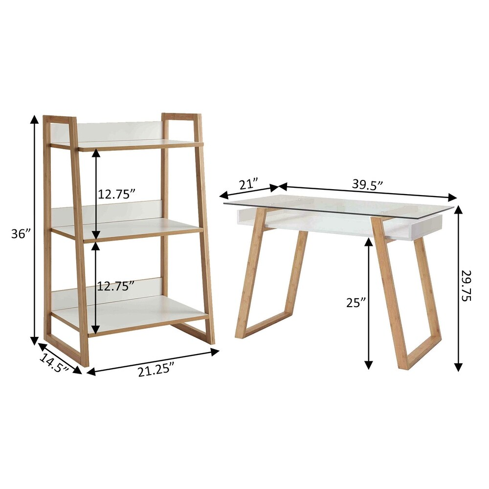 Convenience Concepts Oslo Sundance Desk and Bookcase Office Set