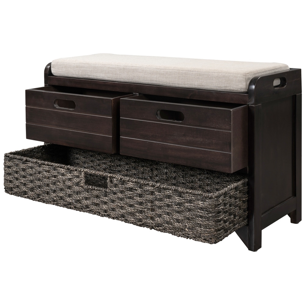 Storage Bench Entryway Benches with Storage Space   3 Drawers