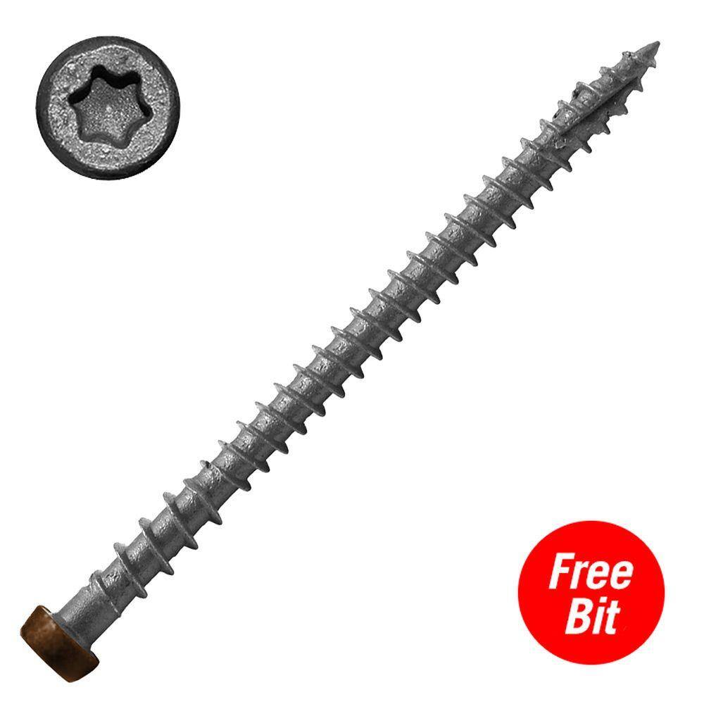 DeckLok #10 x 2-34 in. Star Drive Self-Countersinking Flat Head ACQ Compatible Walnut Composite Deck Screws (75 per Pack) CD234WN75