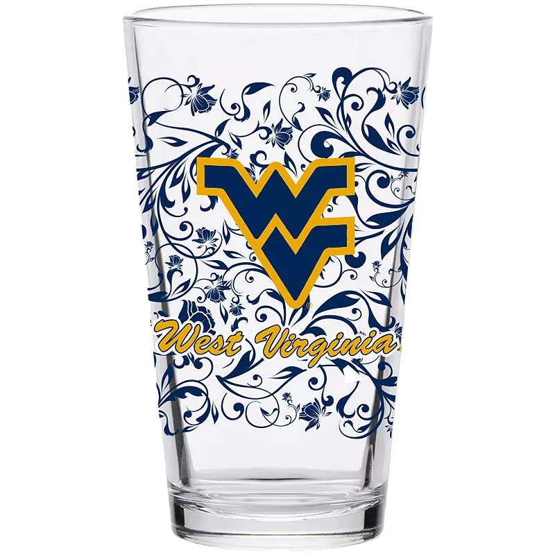 West Virginia Mountaineers 16oz. Floral Pint Glass