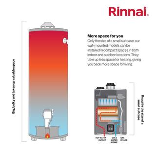 Rinnai High Efficiency Non-Condensing Smart-Circ 6.6 GPM Residential 160000 BTU Interior Propane Gas Tankless Water Heater REP160iP