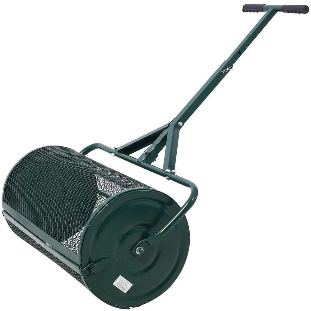 Kahomvis 24 in. Steel Handle Peat Moss Spreader Metal Compost Spreader Metal Mesh (Dia 15.7 in.) GH-LKW4-057