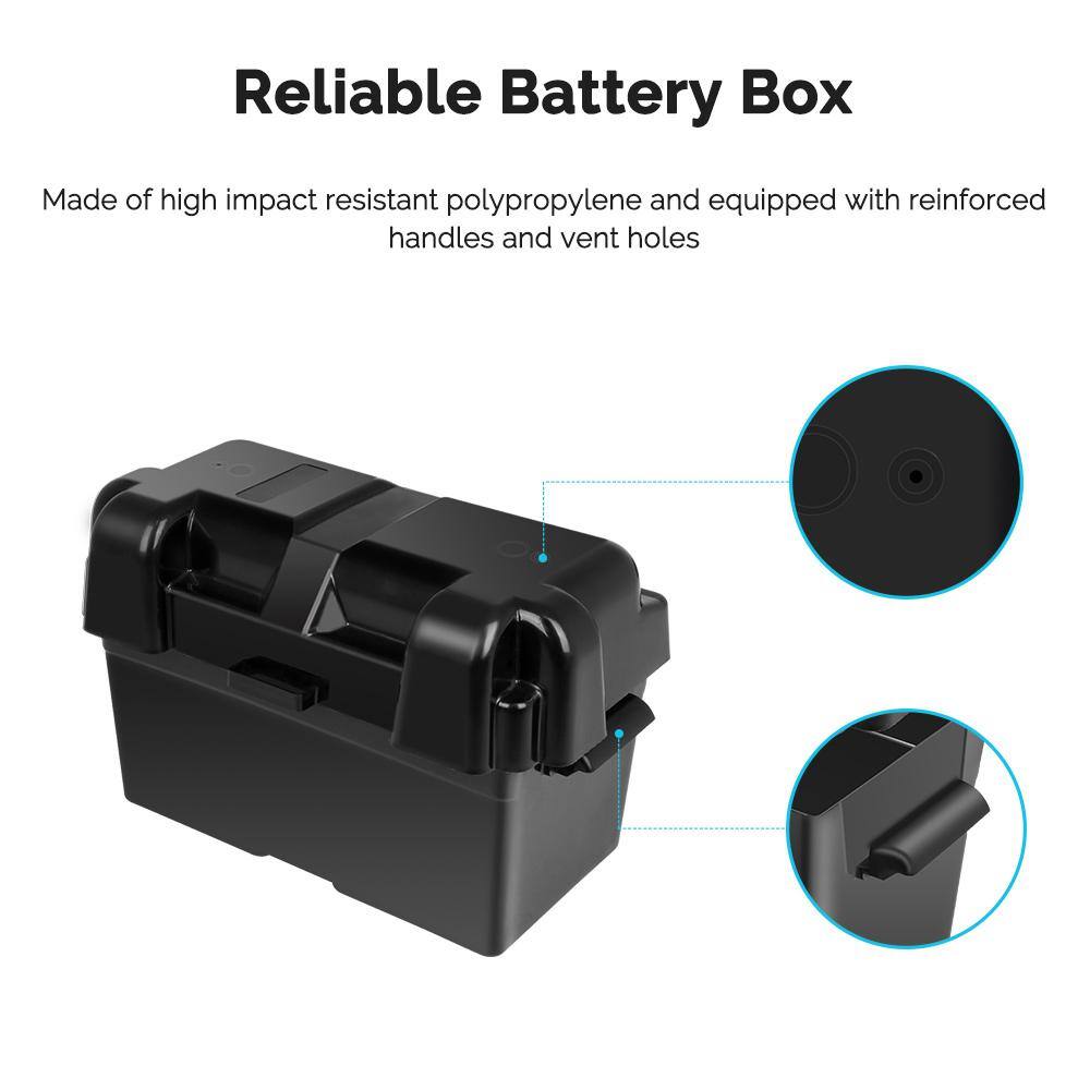 Renogy RBT100GEL12B 12-Volt 100 Ah Deep Cycle Hybrid GEL Battery with Battery Box for RV， Solar Marine and Off-Grid Applications