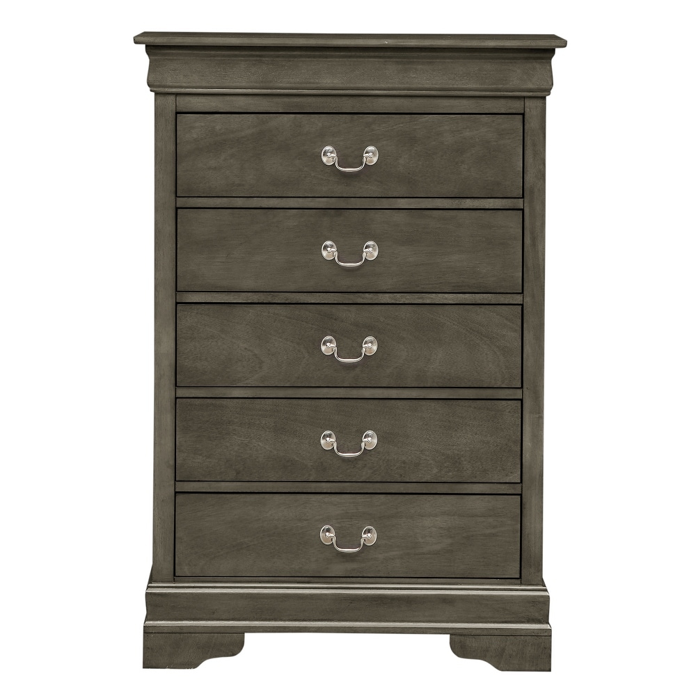 Louis Phillipe 5 Drawer Chest of Drawers (33 in L. X 18 in W. X 48 in H)