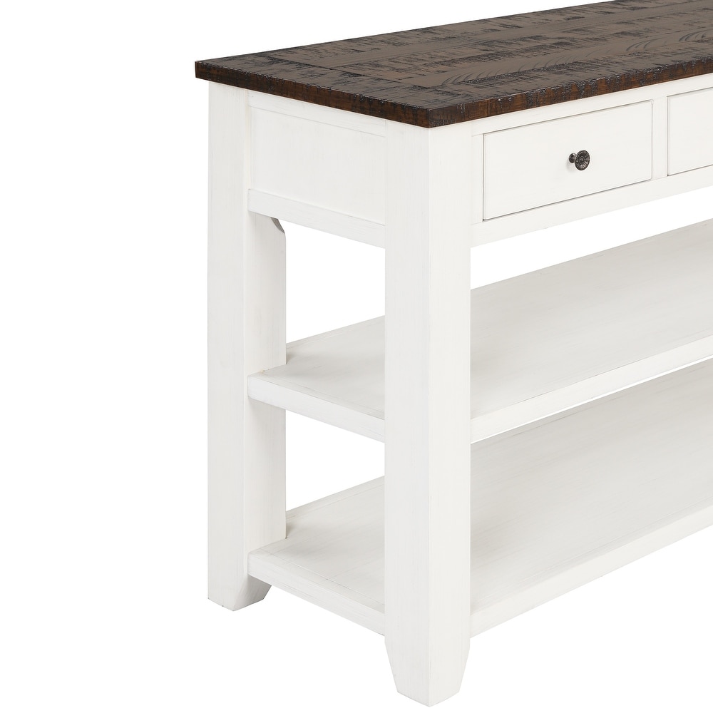 Solid Wood Top Console Table