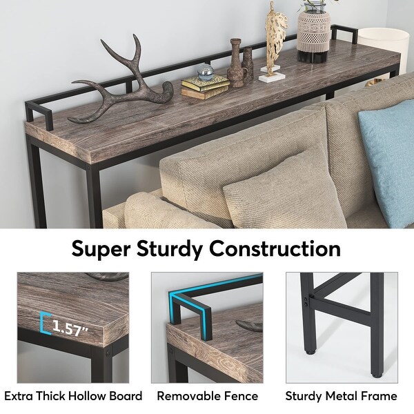 Console Table Behind Sofa Couch， 70.9 inch Long Narrow Entry Table