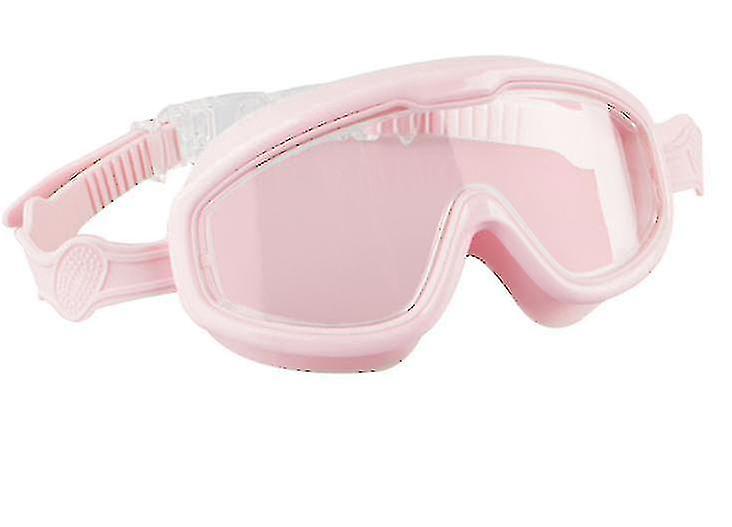 Children's Swimming Goggles Fashion Large Frame Waterproof And Anti-fog Hd Pink