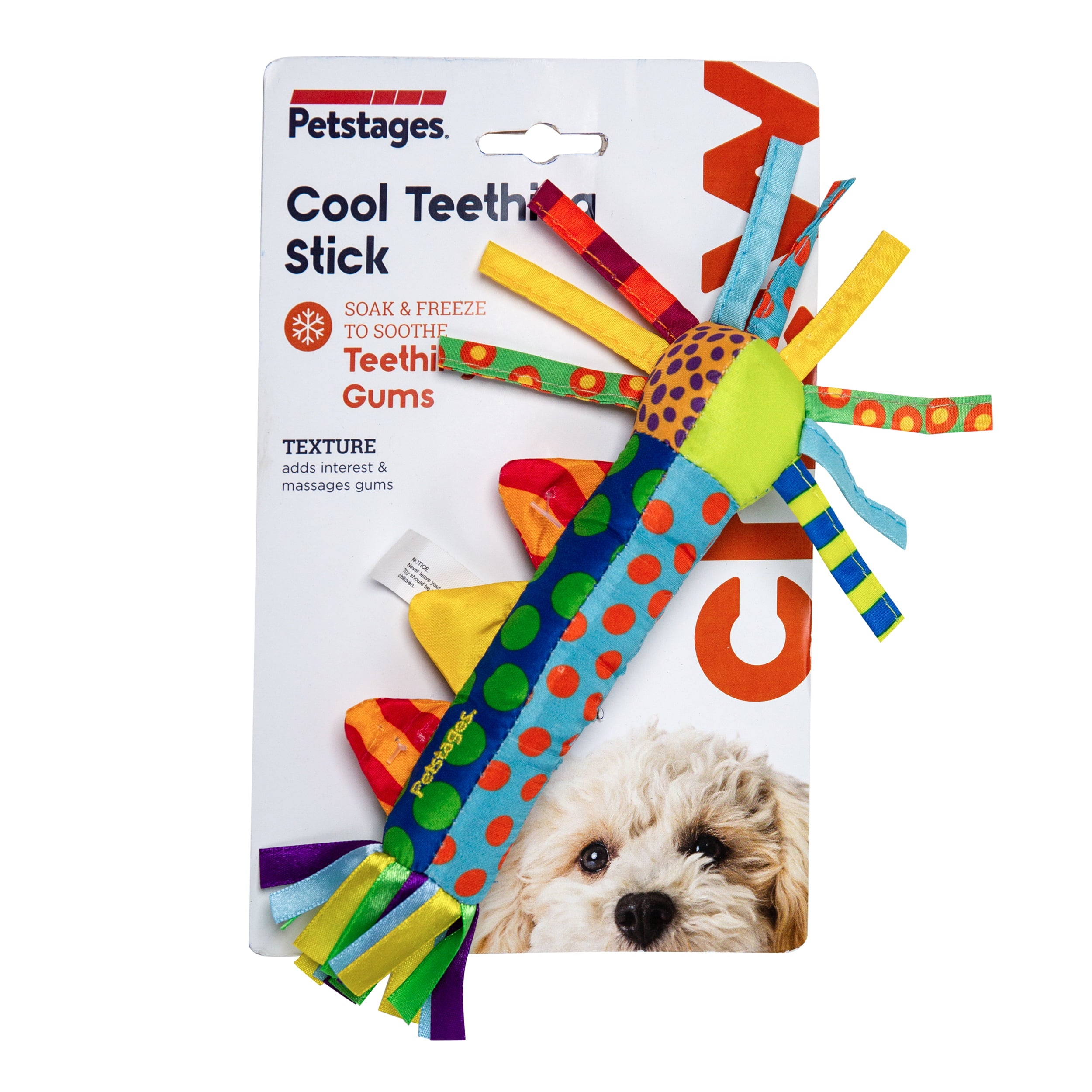 Petstages Cool Teething Stick Dog Toy， Multi， One-Size