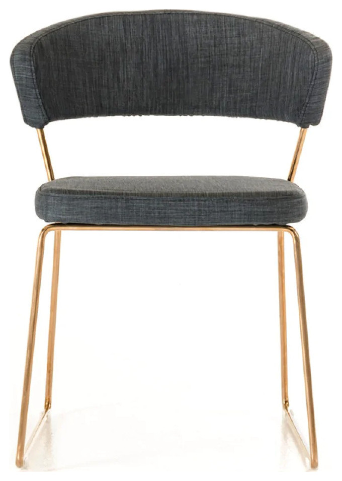 Soraya Modern Gray and Rosegold Dining Chair  Set of 2   Contemporary   Dining Chairs   by Virgil Stanis Design  Houzz