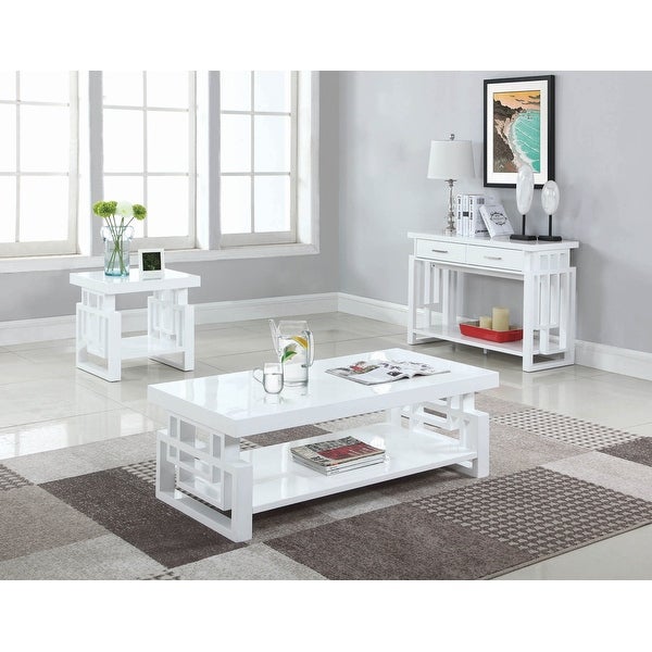 Naomi High Glossy White Rectangular Coffee Table