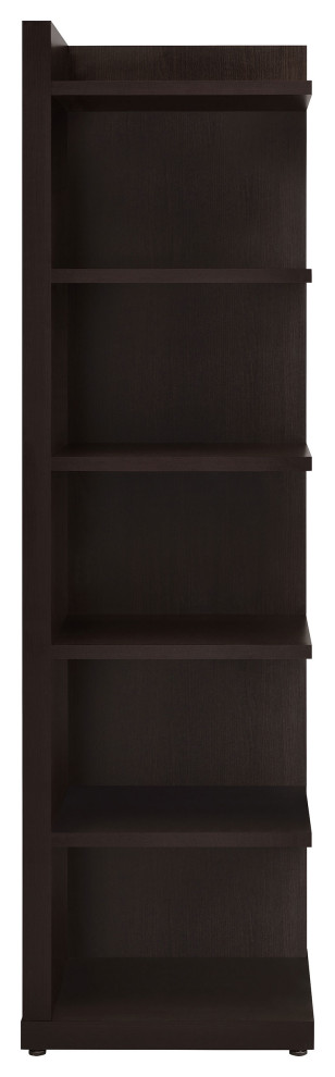 Pinckard 6 tier Corner Bookcase Cappuccino   Modern   Bookcases   by Modon  Houzz