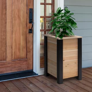 Outdoor Essentials Haven 18 in. x 18 in. x 27 in. Square Tall Cedar Planter Box 508740