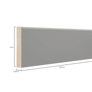 Hampton Bay Designer Series 4.5x96x0.625 in. Base Board Molding in Heron Gray AMBB-GR