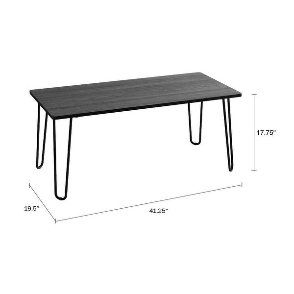 Coffee Table with Hairpin Legs by Lavish Home (Black)