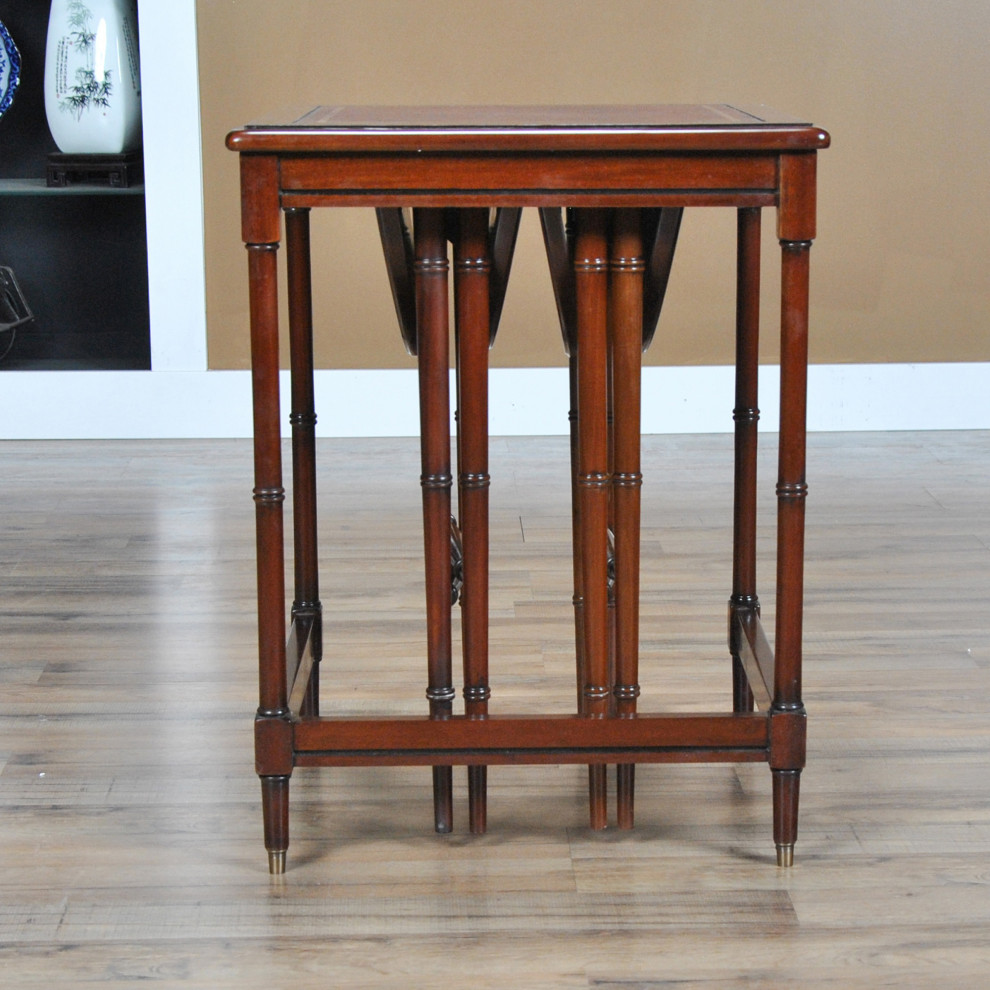 Tall Table Set With Leather Top   Traditional   Coffee Table Sets   by Niagara Furniture  Houzz