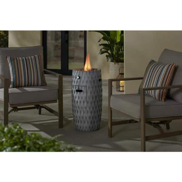 Hampton Bay 13.8 in. W x 26.4 in. H Round Concrete Finish Fire Column FP12005