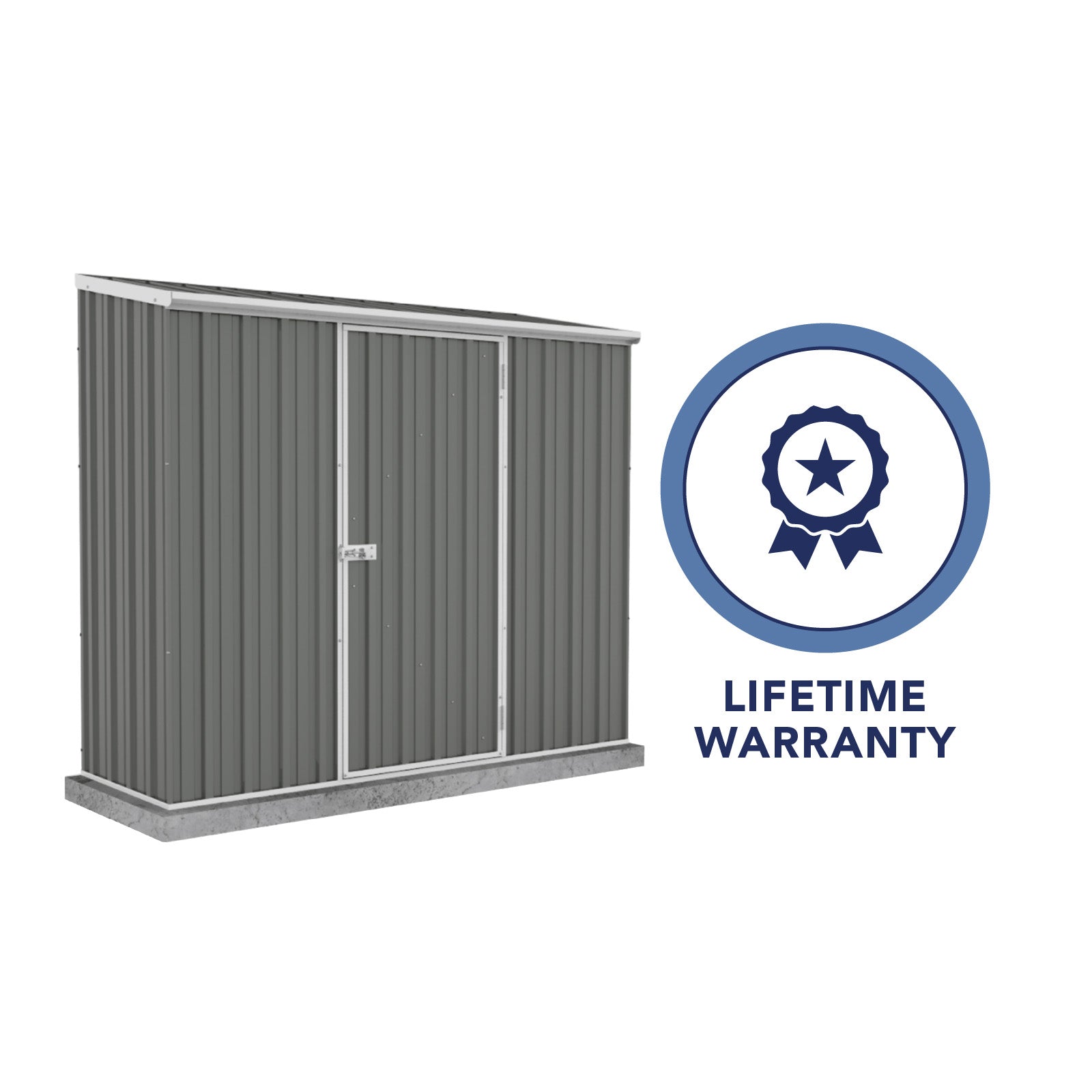 Absco Sheds 7 x 3 ft. Space Saver Metal Storage Shed, Gray