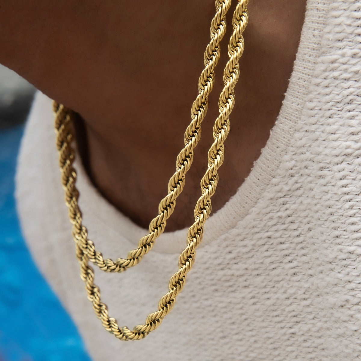 Rope Chain in Yellow Gold- 6mm