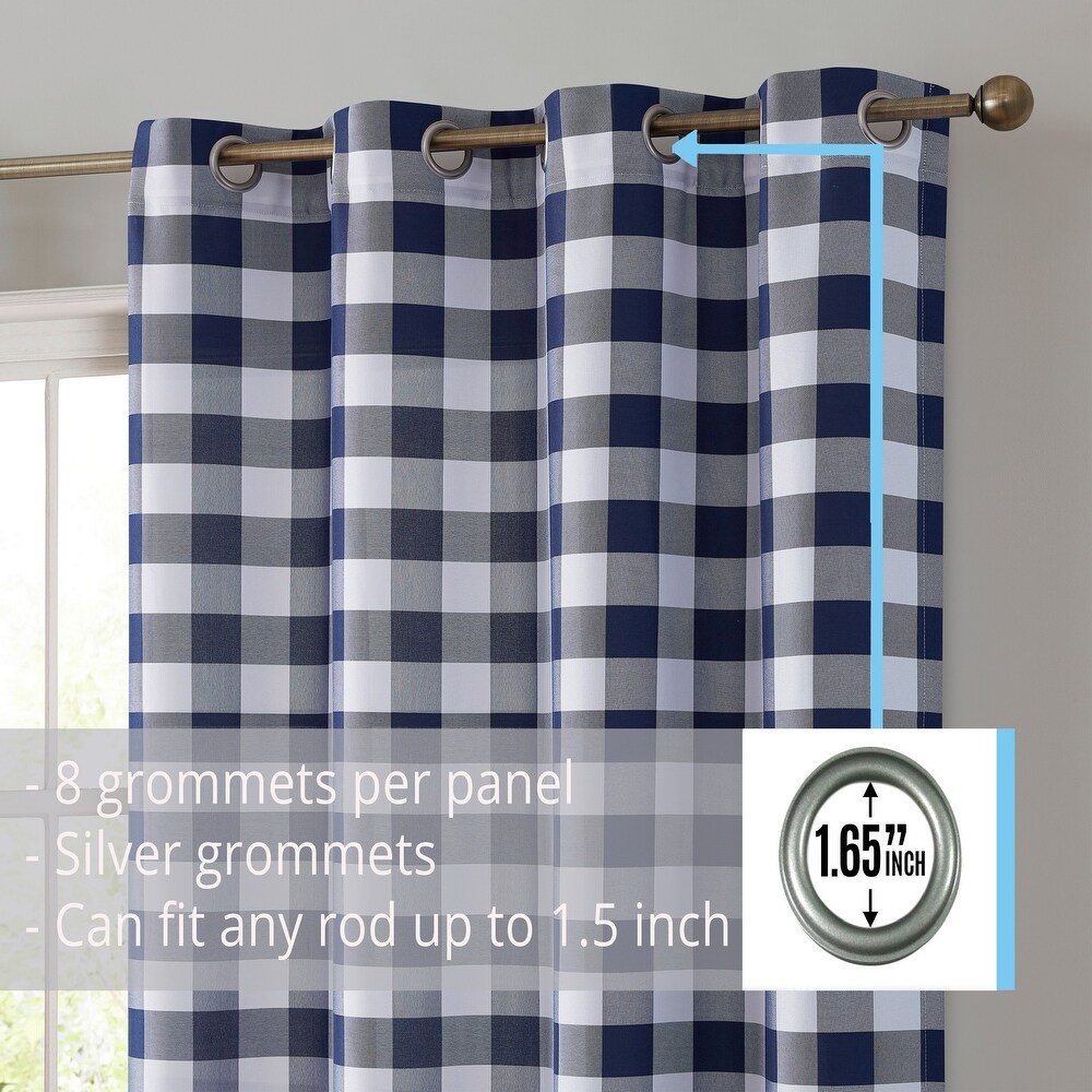 Home   Linens Bogota Buffalo Textured Light Filtering Grommet Lightweight Window Curtains Bedroom   Living Room  2 Panels