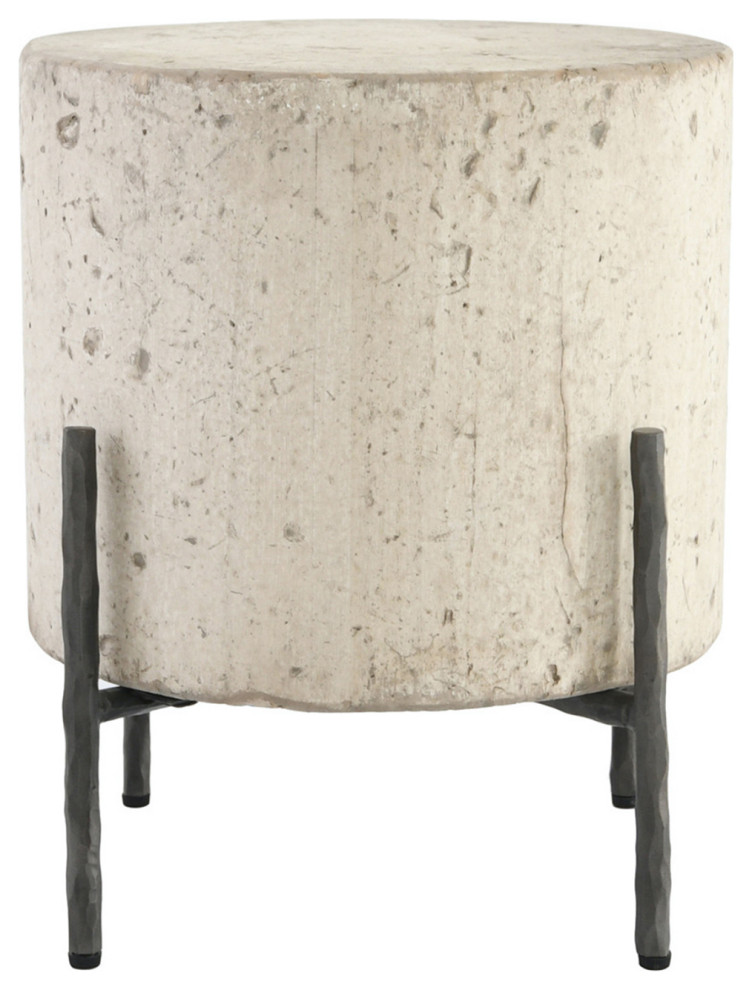 Tuscan Cream Round Side Table 17 quot  Rustic   Side Tables And End Tables   by Design Mix Furniture  Houzz