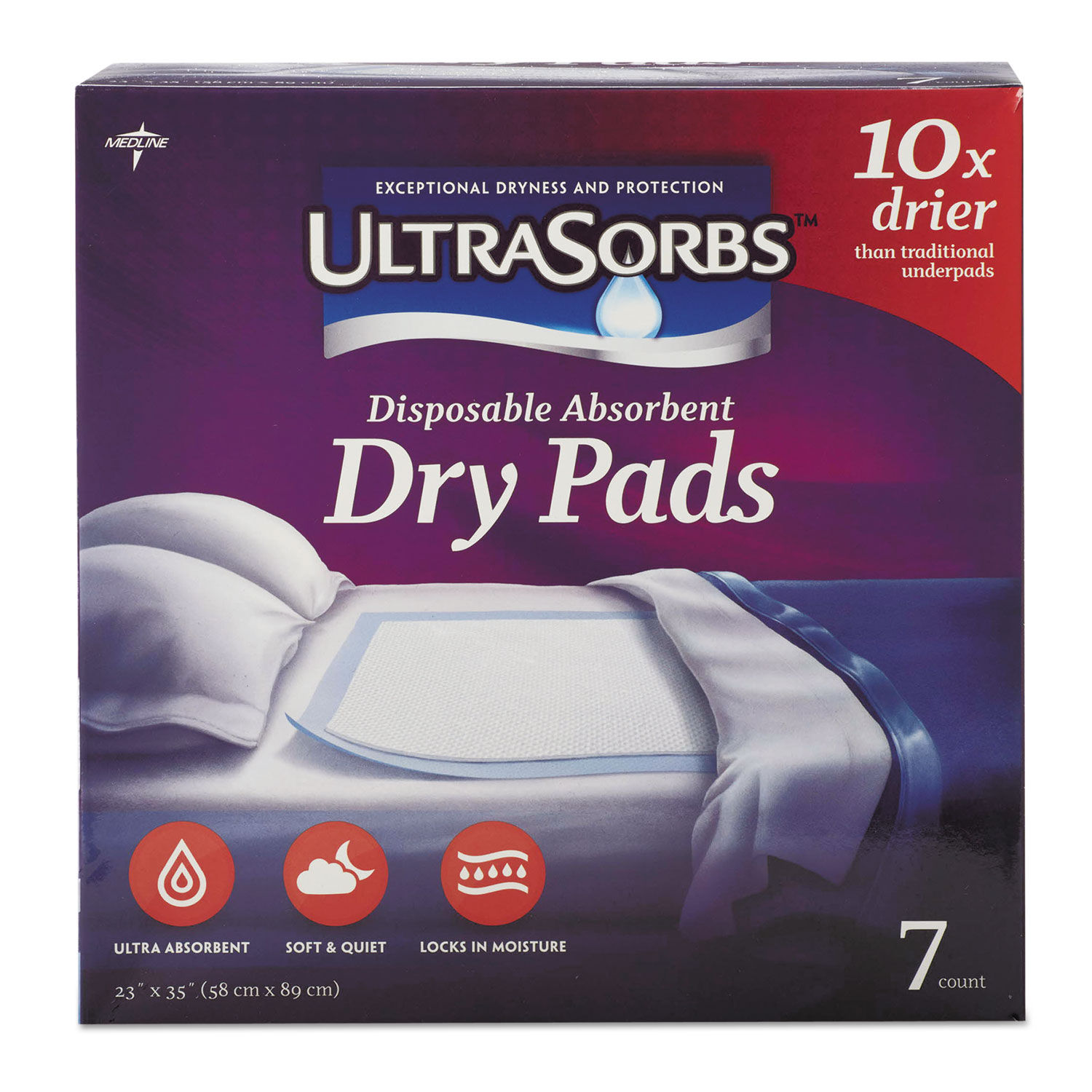 Ultrasorbs Disposable Dry Pads by Medline MIIDRY2336RET7