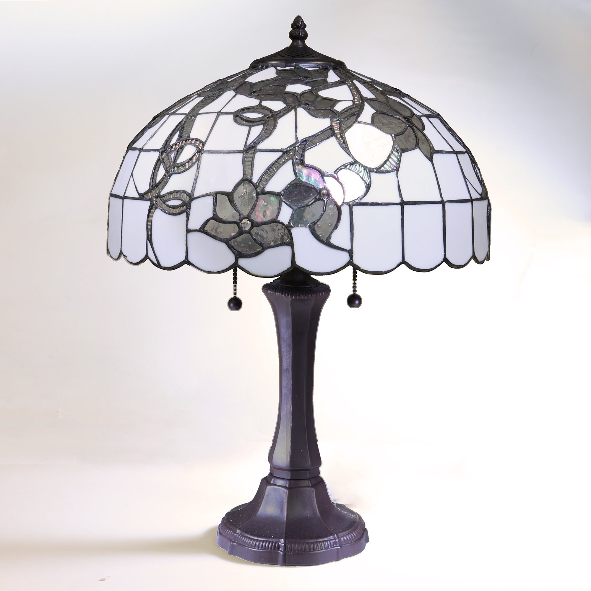 Chelsea White and Silver -Style Table Lamp with 16-inch Shade