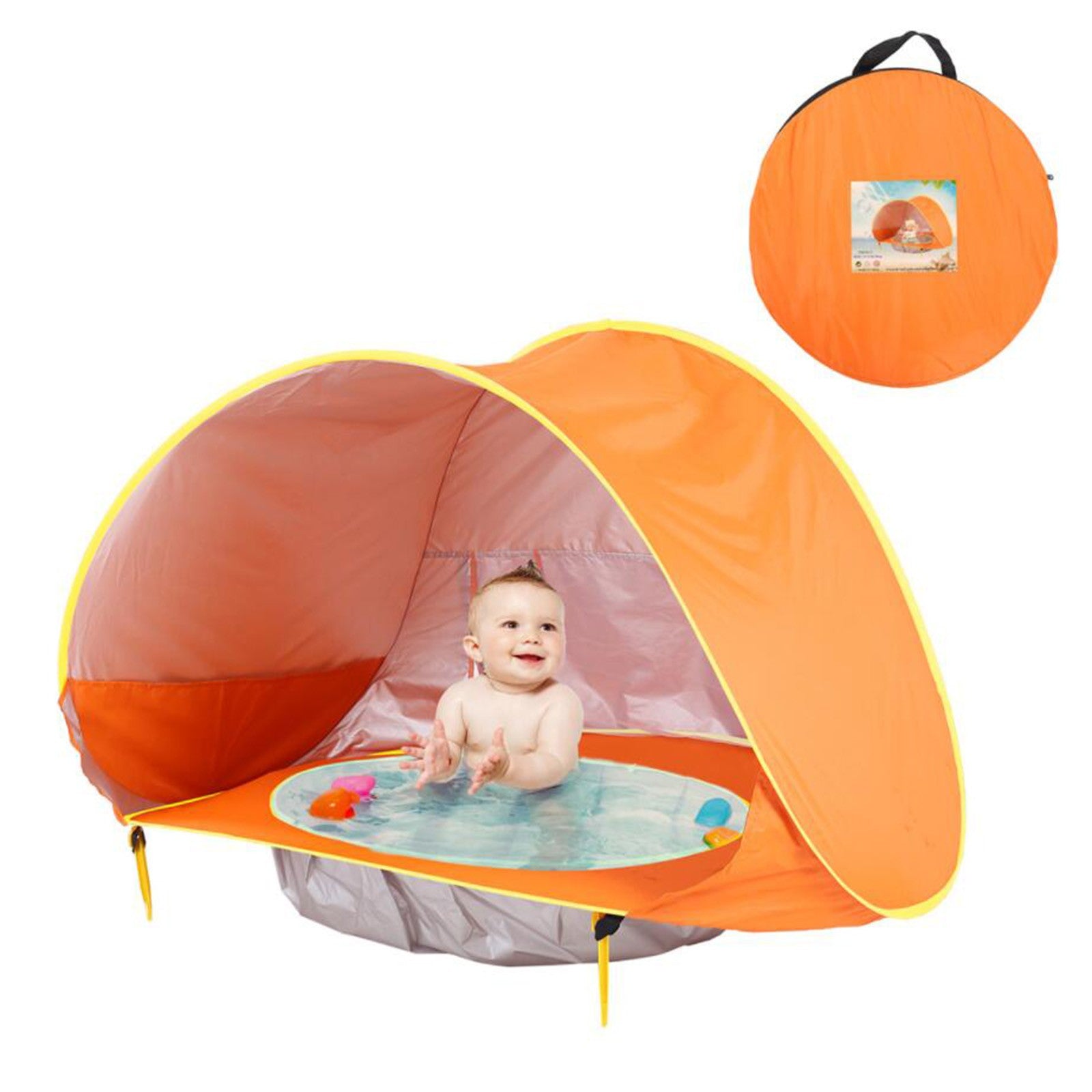 Lanhui Baby Beach Tent Pool，Portable Sun Shelter Waterproof Tent For Toddler， with Pool UPF 50+ UV Protection and Waterproof Sun Tent Beach Shade Baby Pool Tent for Toddler Aged 3-48 Months