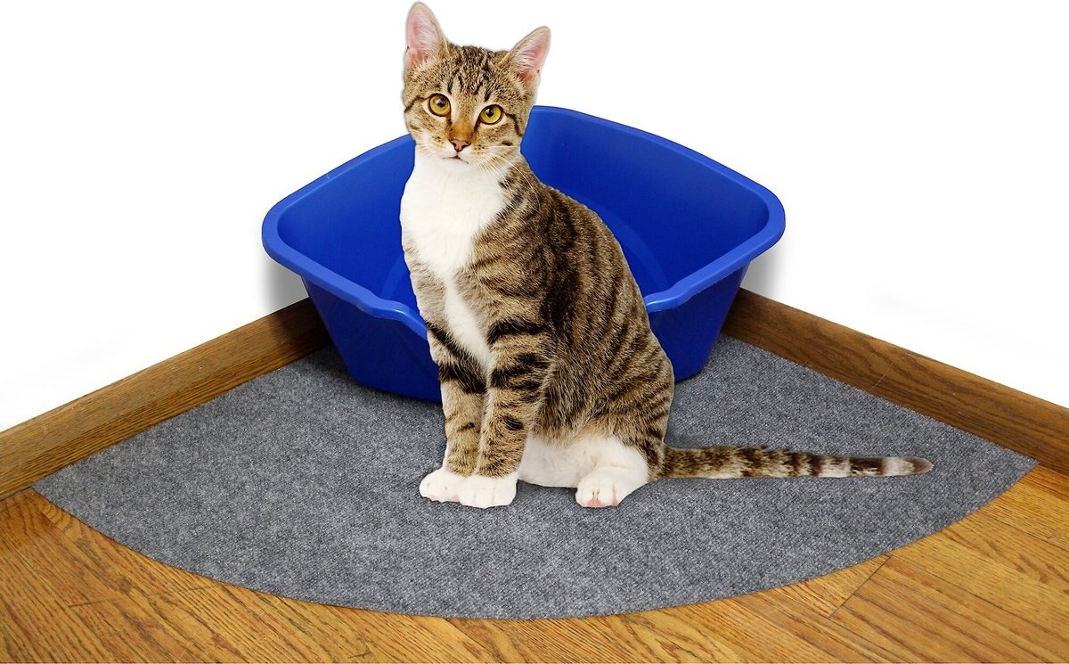 Drymate Corner Cat Litter Mat， 29.5-in