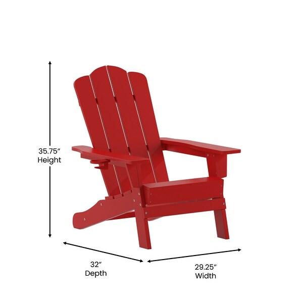 Set of 2 Commercial AllWeather Adirondack Chairs with Cupholders