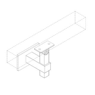 Square Magnetar 2.5 in. Stainless Steel Handrail Wall Bracket HBWA.014