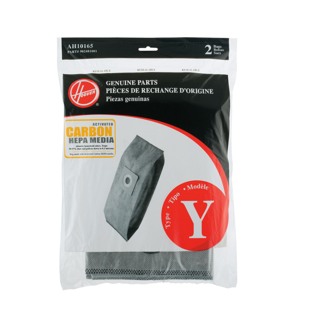 HOOVER Type Y Carbon HEPA Bag， 2 Pack ; AH10165 ;