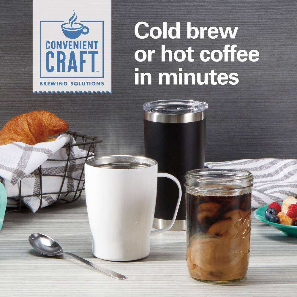 Hamilton Beach Convenient Craft 2-Cup White Drip Coffee Maker with Hot or Cold Brew 42500