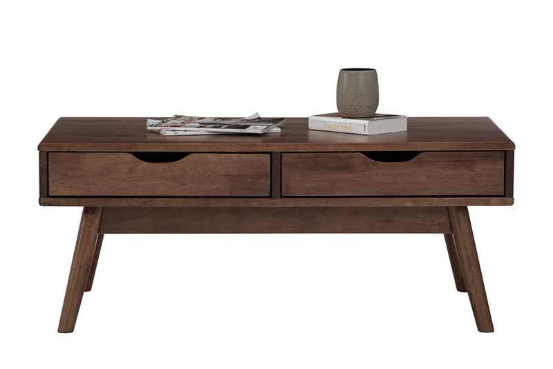 LAMAR Coffee Table with 2 Drawers 106cm - Walnut