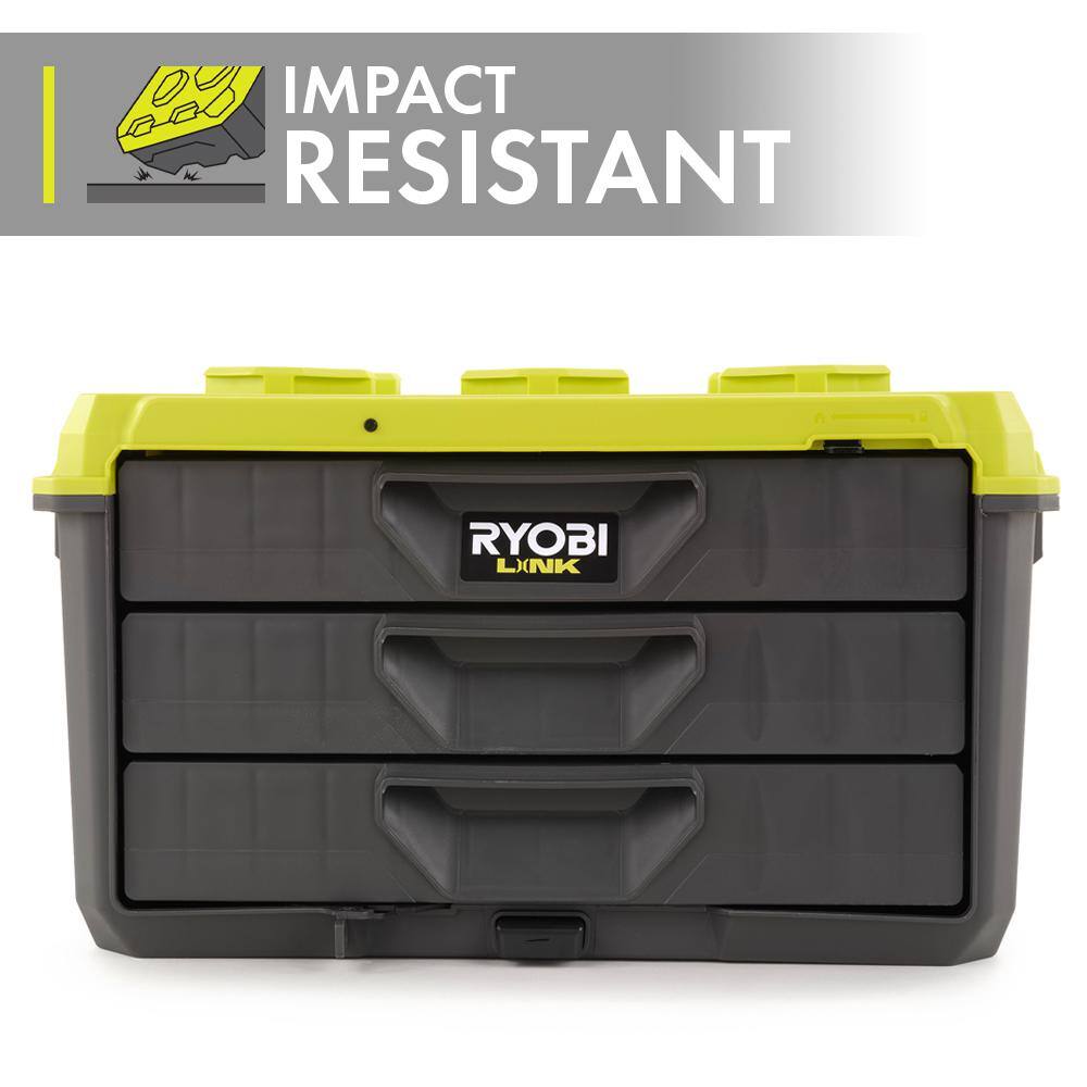 RYOBI LINK 3-Drawer Tool Box with 3-Drawer Divider STM302-STM310