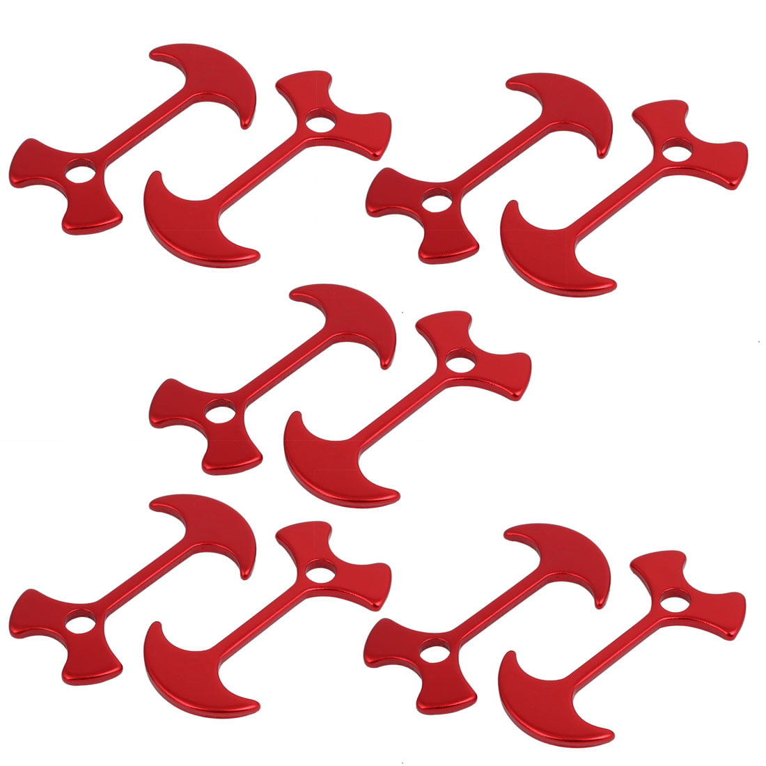 Unique Bargains 10pcs 67mm Length Aluminium Alloy Fishbone Stopper Anchor Tent Peg Red