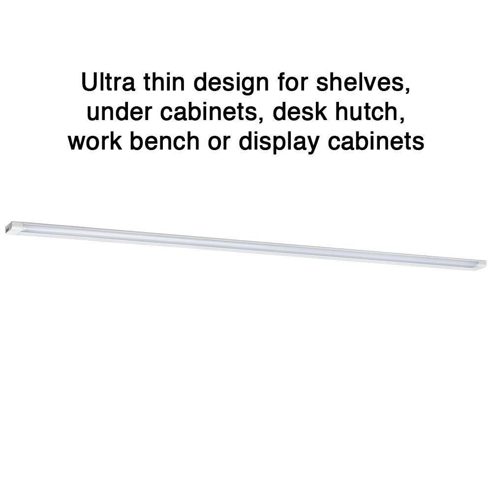 ETi 40 in. 64-Watt Equivalent Ultra Thin Magnetic Shelf Light Plug-in Integrated LED White Strip Light Fixture (12-Pack) 535091610-12PK