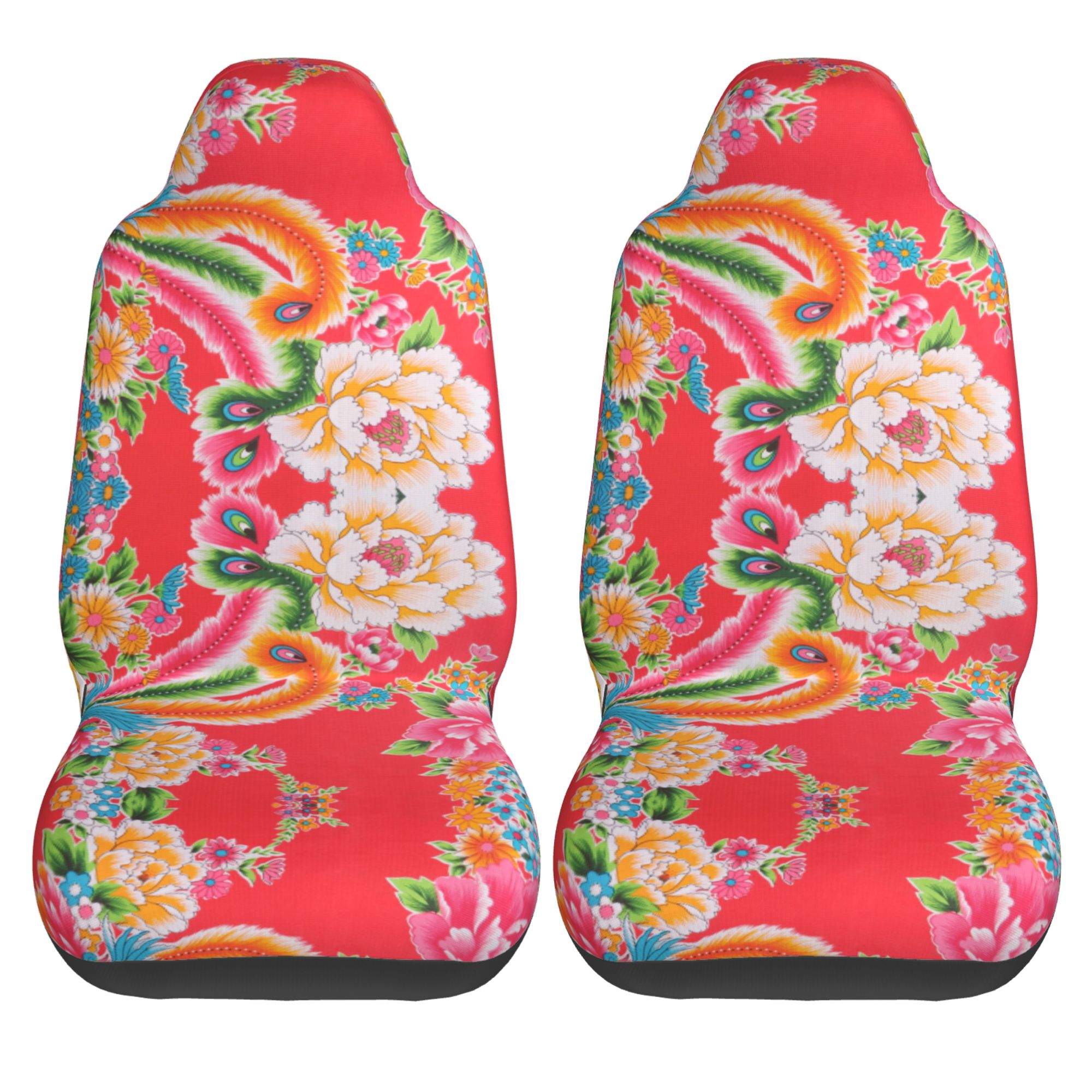 ZICANCN Car Seat Cover Phoenix Flower Print Car Front Seat Covers Protectors ， Automotive Seat Covers for Cars Trucks Suv