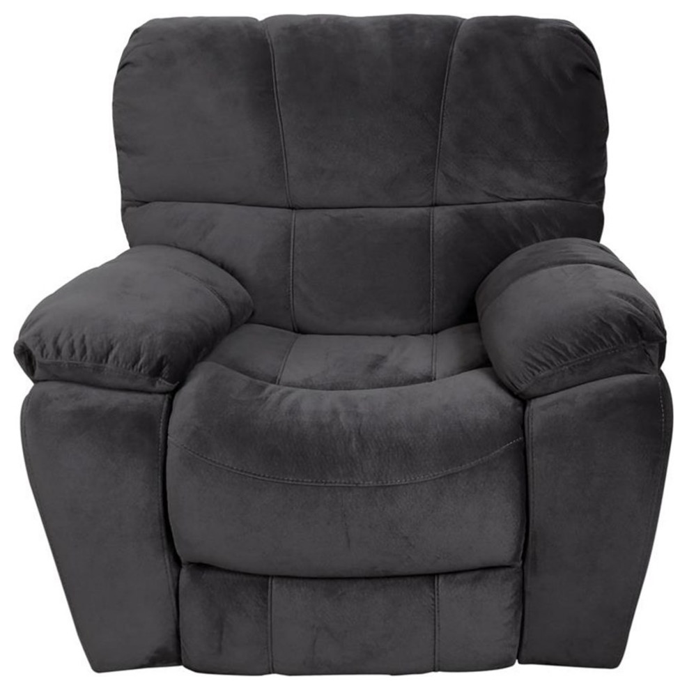 Ramsey Transitional Glider Recliner   Steel Blue   Transitional   Recliner Chairs   by Homesquare  Houzz