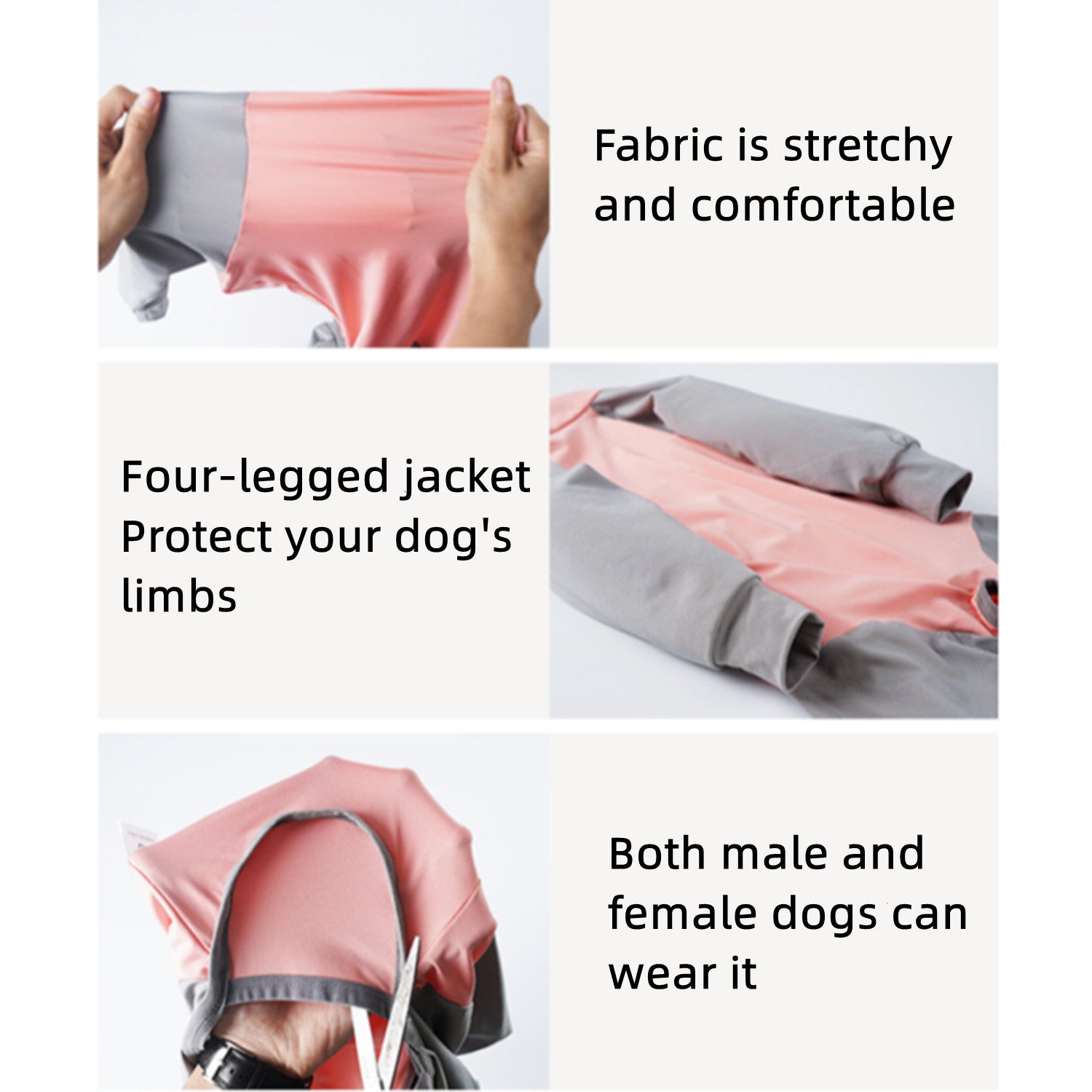 BT Bear Dog Recovery Suit， Dog Onesie Shedding Suit， Surgery Recovery Suit Full Coverage for Dog， After Surgery Wear E Collar Alternative， Anxiety Calming Shirt for Medium Large Dog Pink-Gray XS