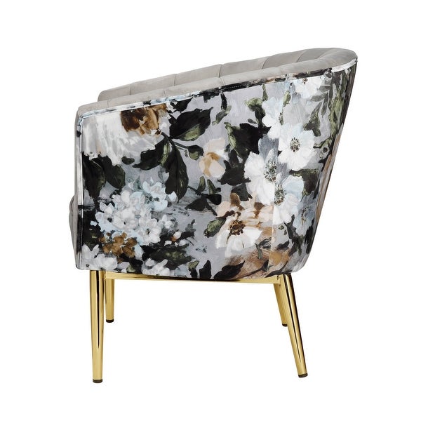 ACME Colla Accent Chair in Gray Velvet and Gold