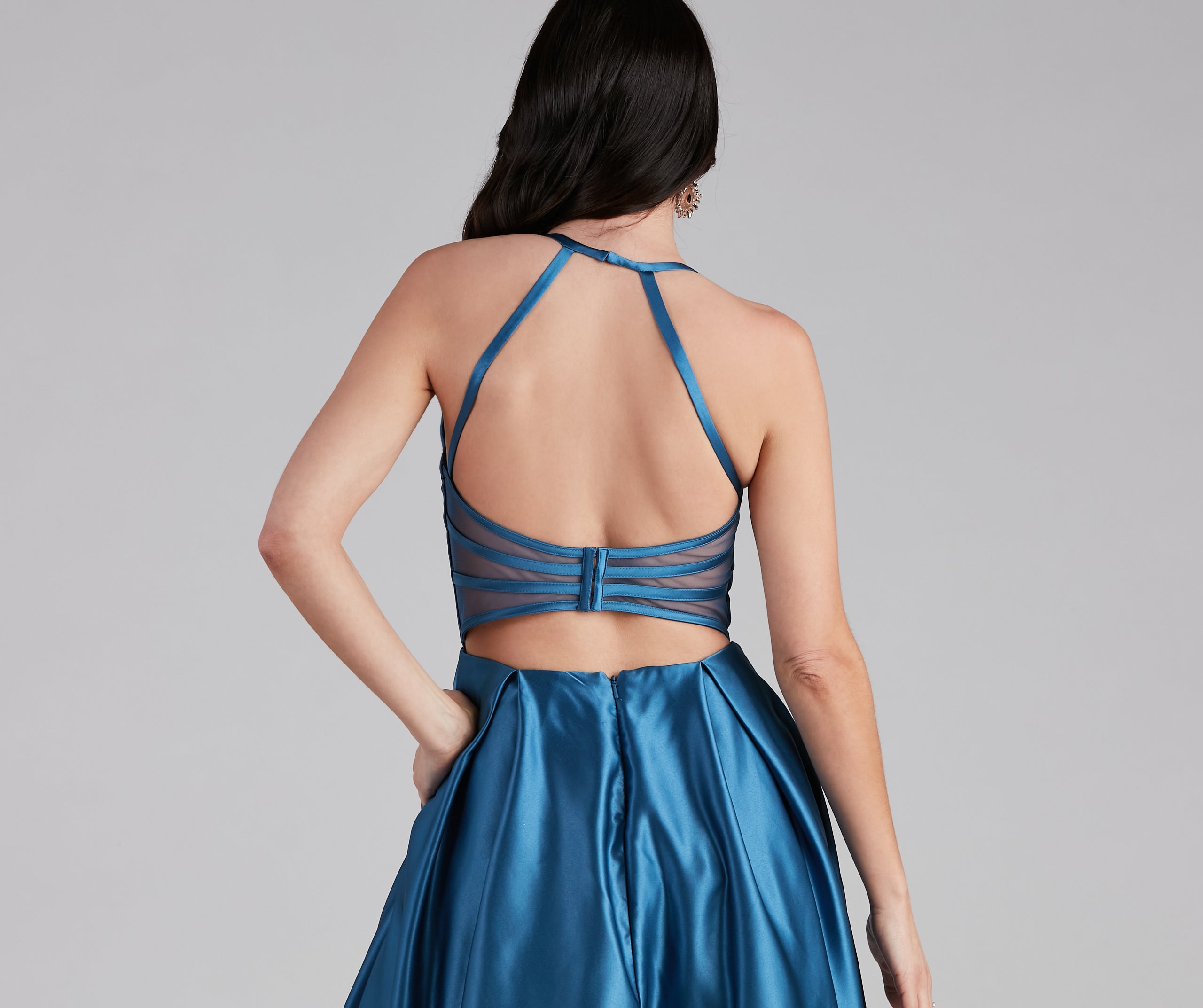 Christine Sleeveless Satin Ball Gown