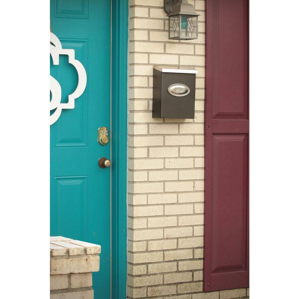 Architectural Mailboxes Designer Venetian Bronze with Satin Nickel Medium Steel Locking Wall Mount Mailbox DVKPBZ0AM