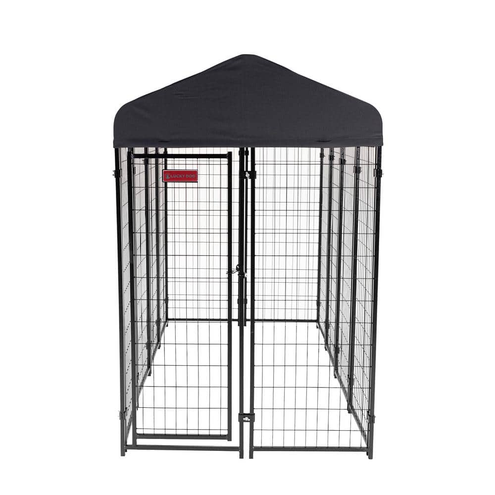 Lucky Dog STAY Series Steel Grey Villa Kennel (4 ft. x 8 ft. x 6 ft) UP8PRM-UR0310