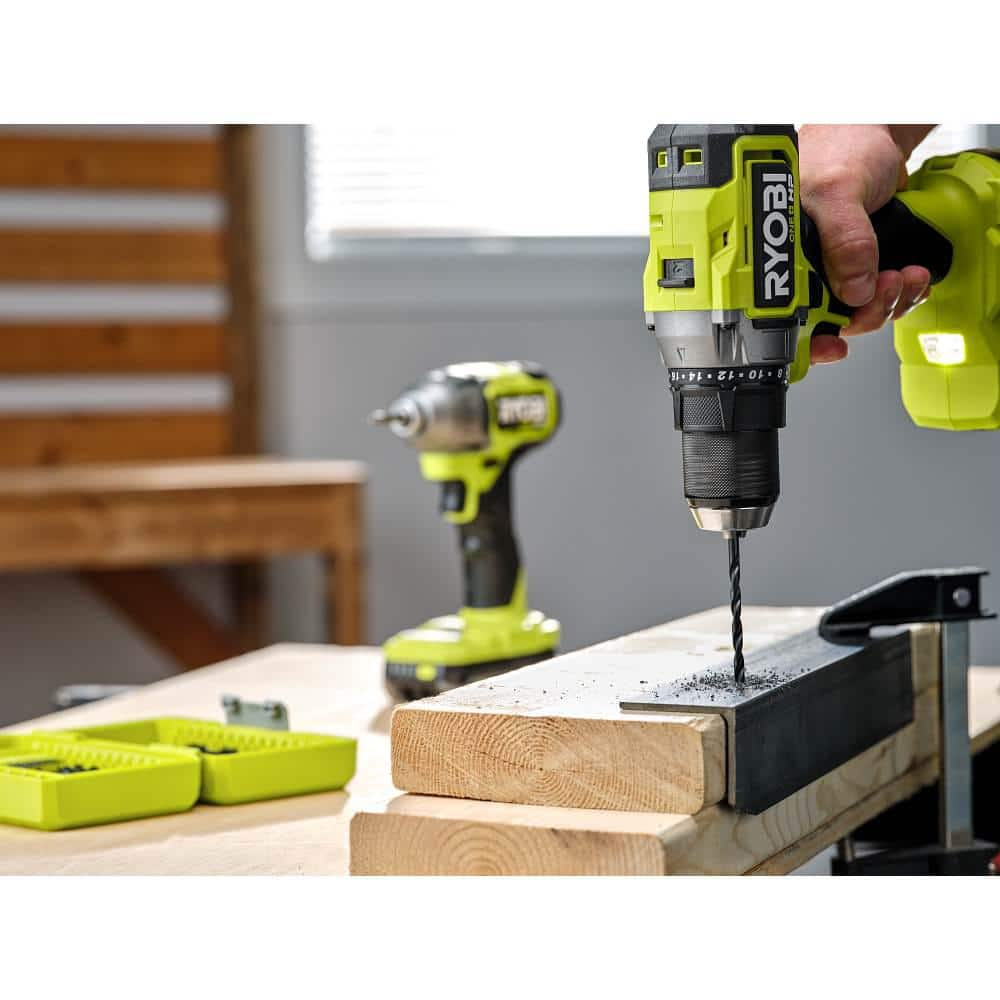 RYOBI ONE+ HP 18V Brushless Cordless 1/2 in. Drill/Driver Kit with (2) 2.0 Ah HIGH PERFORMANCE Batteries, Charger, and Bag PBLDD01K