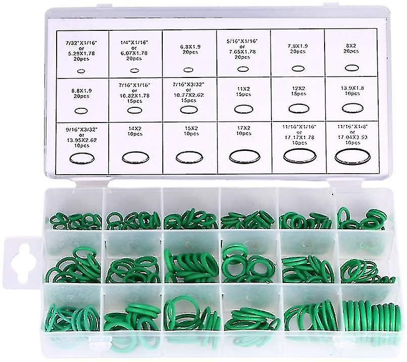 270pcs Compressor O Rings Kit 18 Sizes Car Air Conditioning Ac Rubber O-ring Gasket Assortment Set (